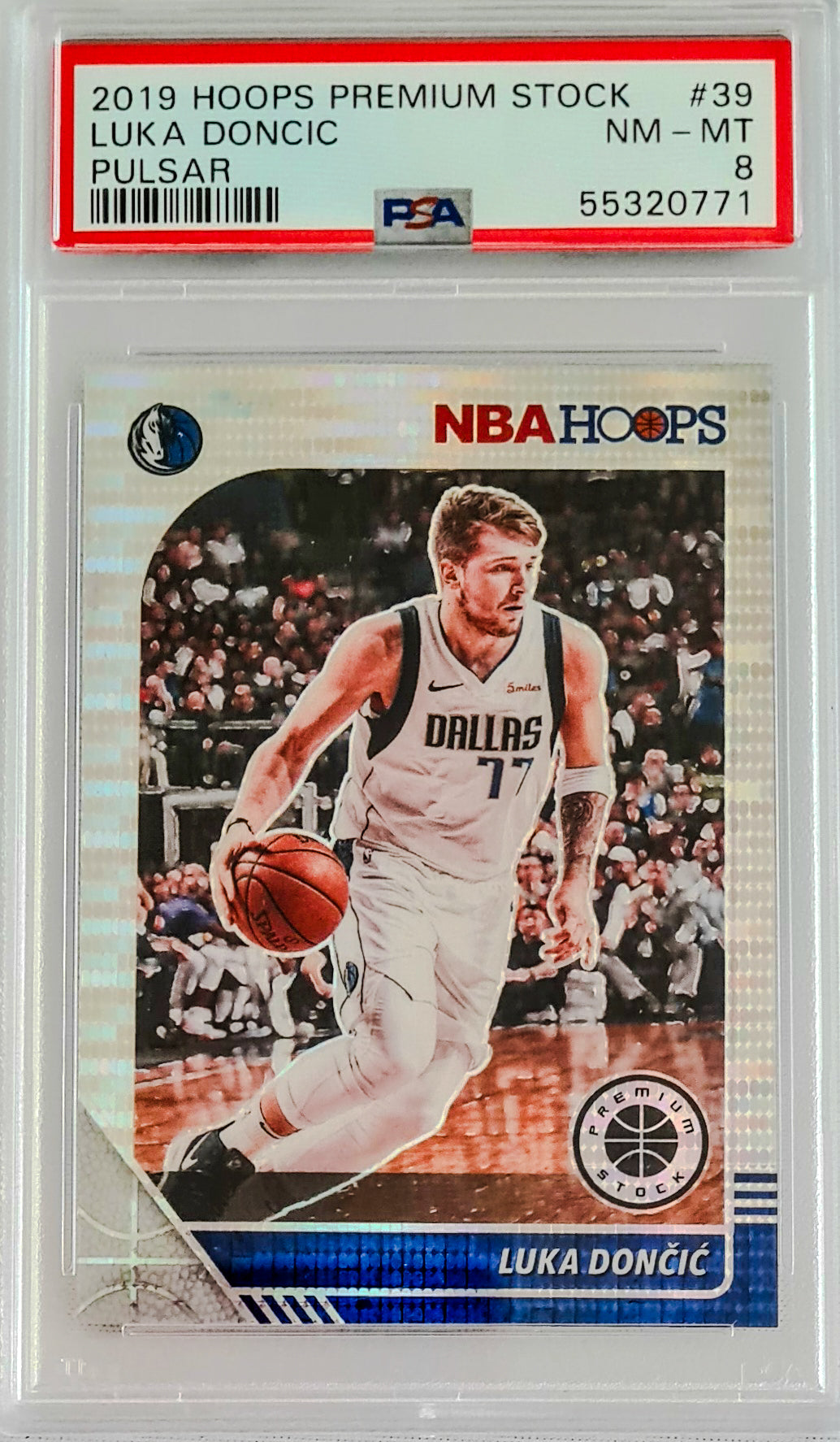 Luka  Doncic PSA 8 - 2019 NBA Hoops Premium Stock Pulsar