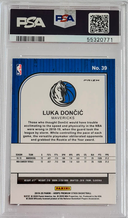 Luka  Doncic PSA 8 - 2019 NBA Hoops Premium Stock Pulsar