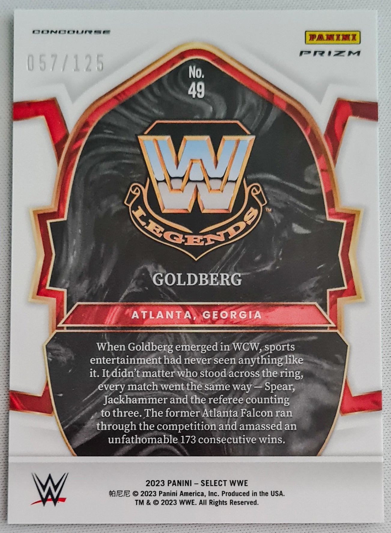Goldberg - 2023 Panini Select WWE Concourse Silver /125