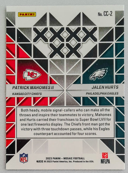 Patrick Mahomes vs Jalen Hurts - 2023 Panini Mosaic Football