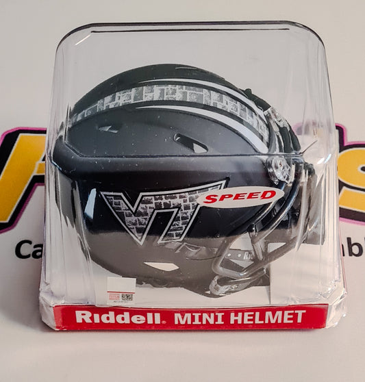 Virginia Tech Mini Helmet Replica - Riddell Hokie Stone Black