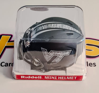 Virginia Tech Mini Helmet Replica - Riddell Hokie Stone Black