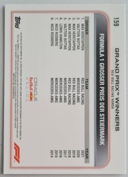 Max Verstappen - 2022 Topps Chrome - Austria Red Bull Honda - Sapphire