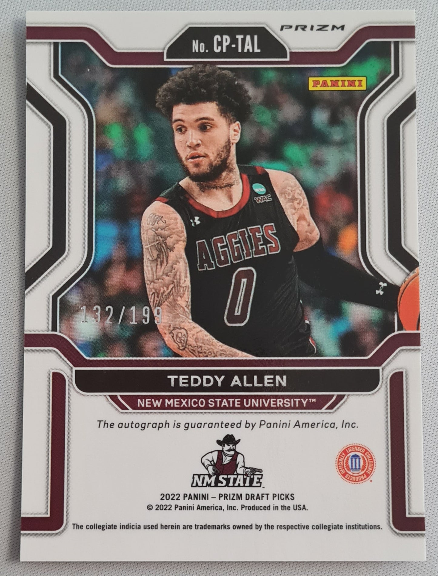 Teddy Allen - 2022 Prizm Draft Picks - Penmanship - Red /199 Auto
