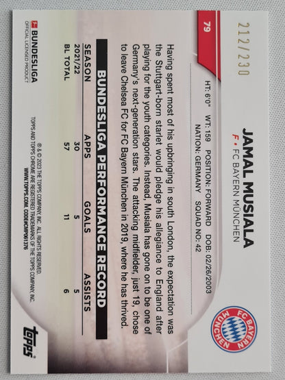 Jamal Musiala - 2023 Topps Chrome Bundesliga Hyper /230 #79