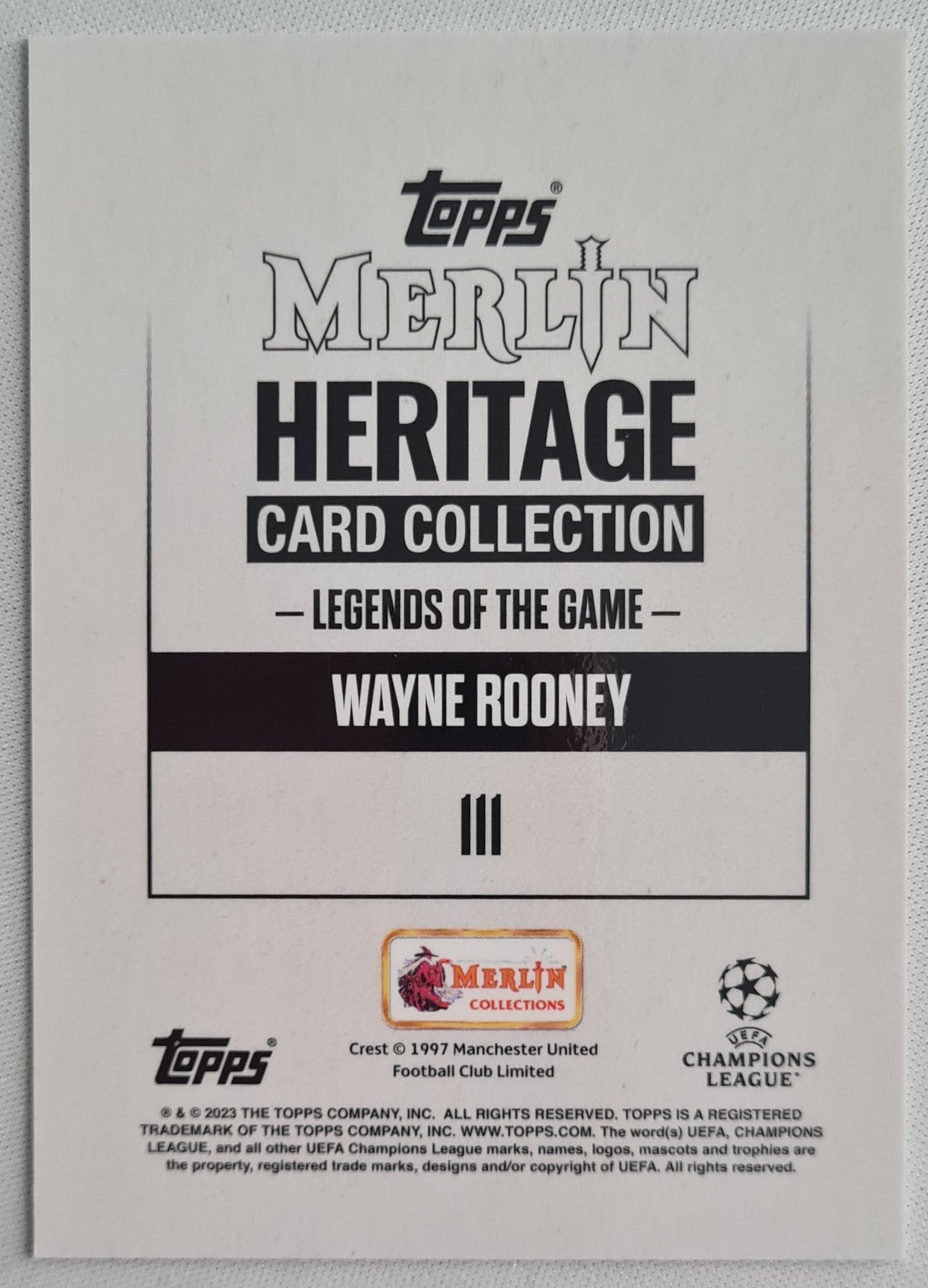 Wayne Rooney - 2023 Topps Merlin Heritage Card Collection - Man United