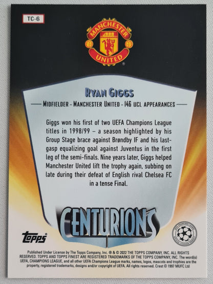 Ryan Giggs - 2022 Topps Finest Centurions #TC-6 - Manchester United
