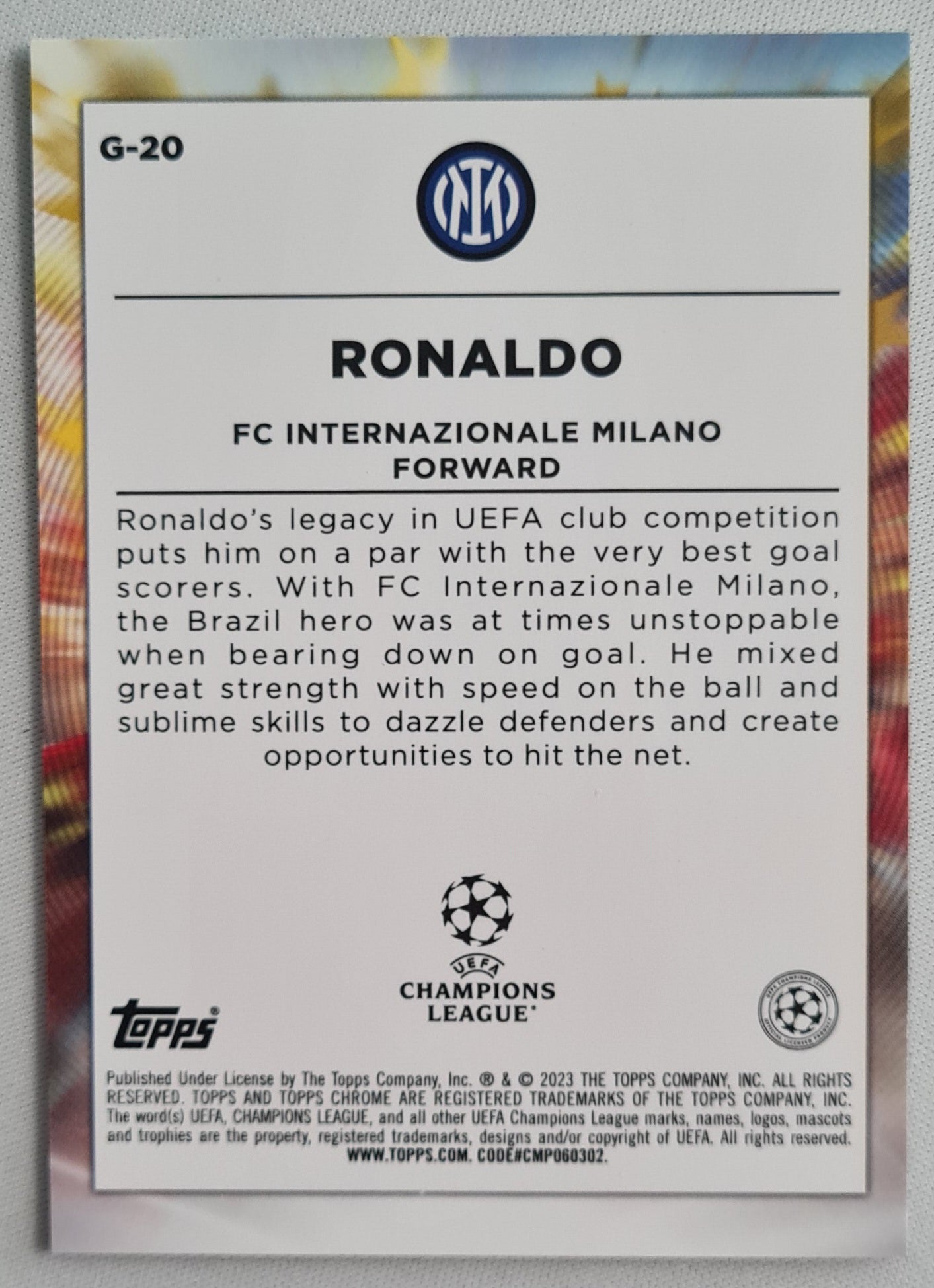 Ronaldo - 2023 Topps Chrome - GOLAZO - FC Internationale Milan