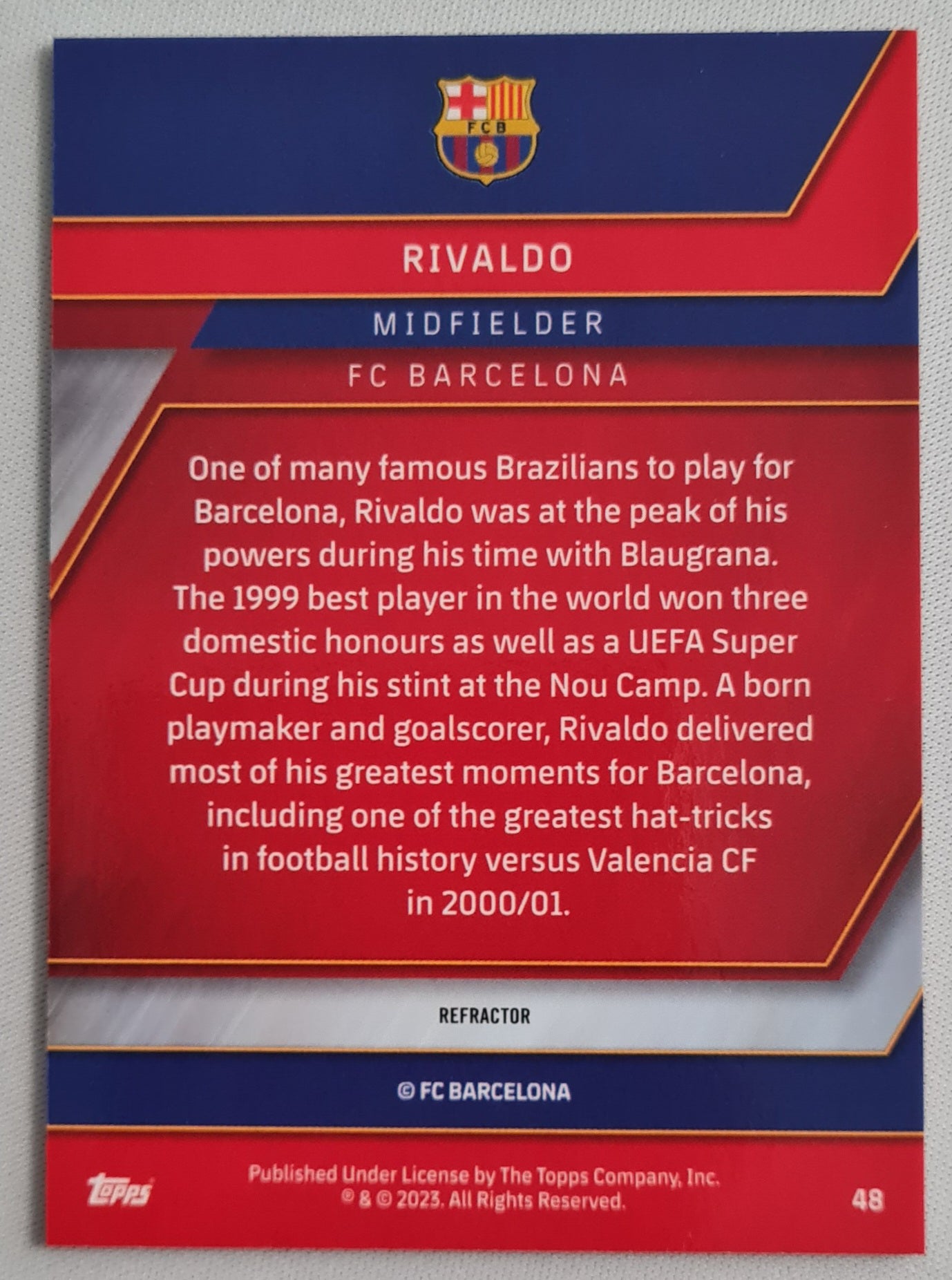 Rivaldo - 2023 Topps FC Barcelona #48