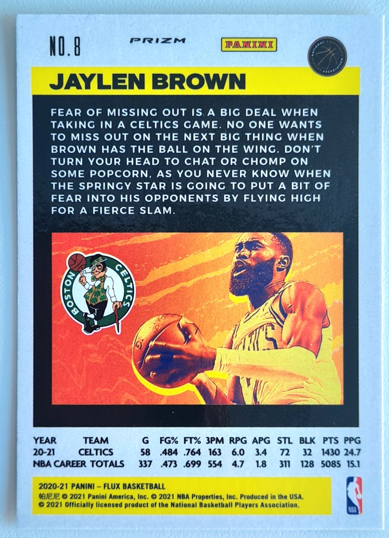 Jaylen Brown - 2020 Panini Flux Prizm Boston Celtics #8