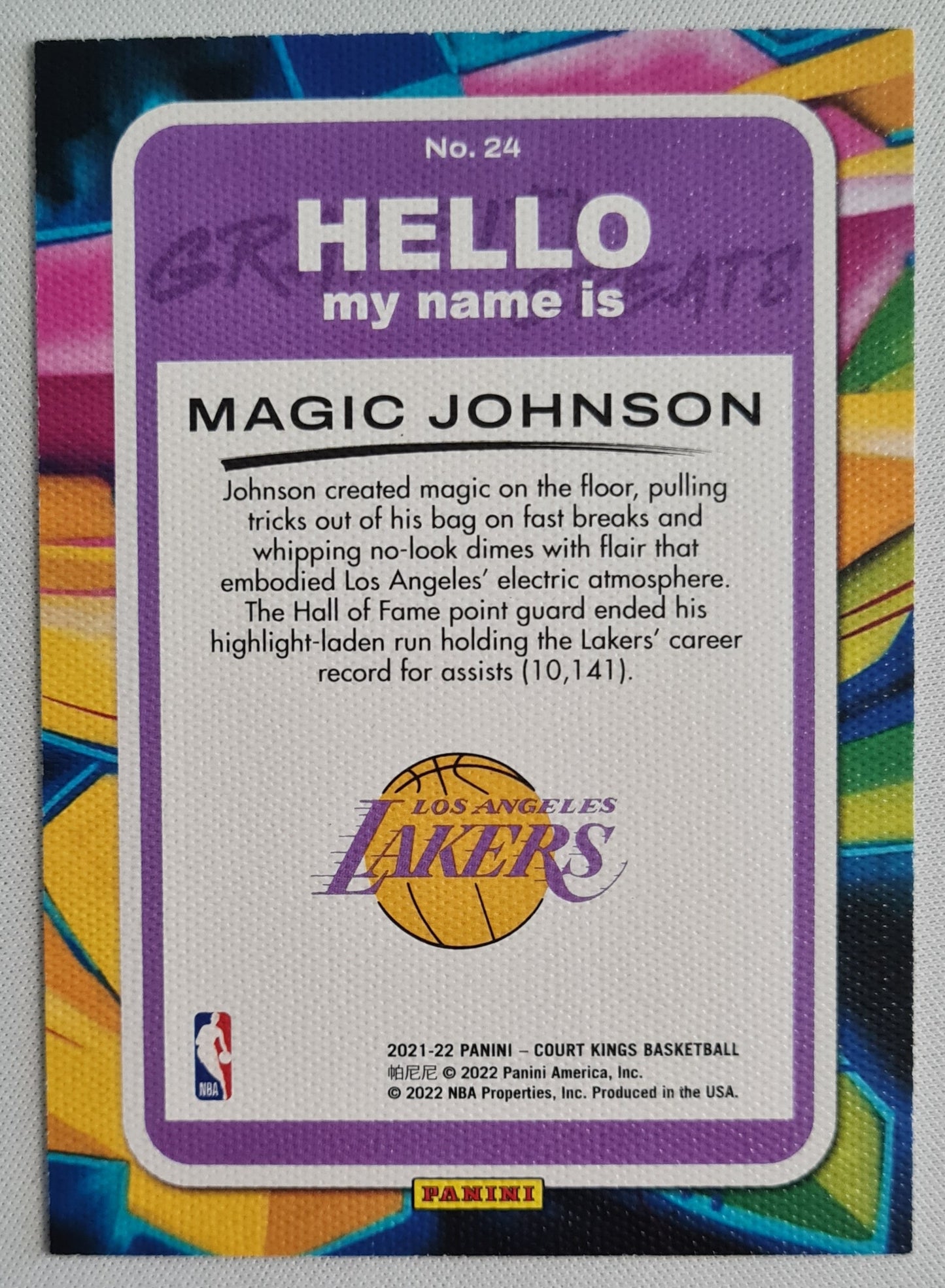 Magic Johnson - 2021/22 Panini Court Kings Graffiti Greats #24 Los Angeles Lakers