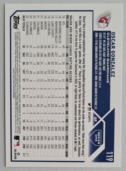 Oscar Gonzalez - 2023 Topps (RC) Holo Refractor - Cleveland Guardians