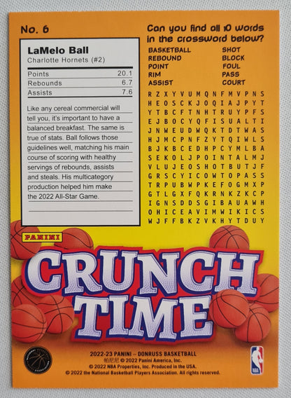 LaMelo Ball - 2022 Panini Donruss Basketball - CRUNCH TIME #6