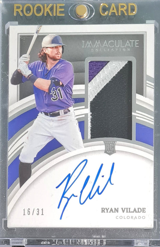 Ryan Vilade - 2022 Panini Immaculate Collections (RC) - Patch / on card Auto /31