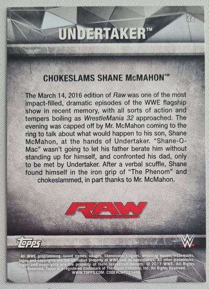 Undertaker - 2017 Topps WWE (Chokeslams Shane McMahon) - RAW #44