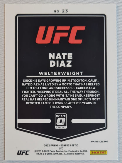 Nate Diaz - 2022 Panini Donruss Optic UFC Silver Holo Prizm #23