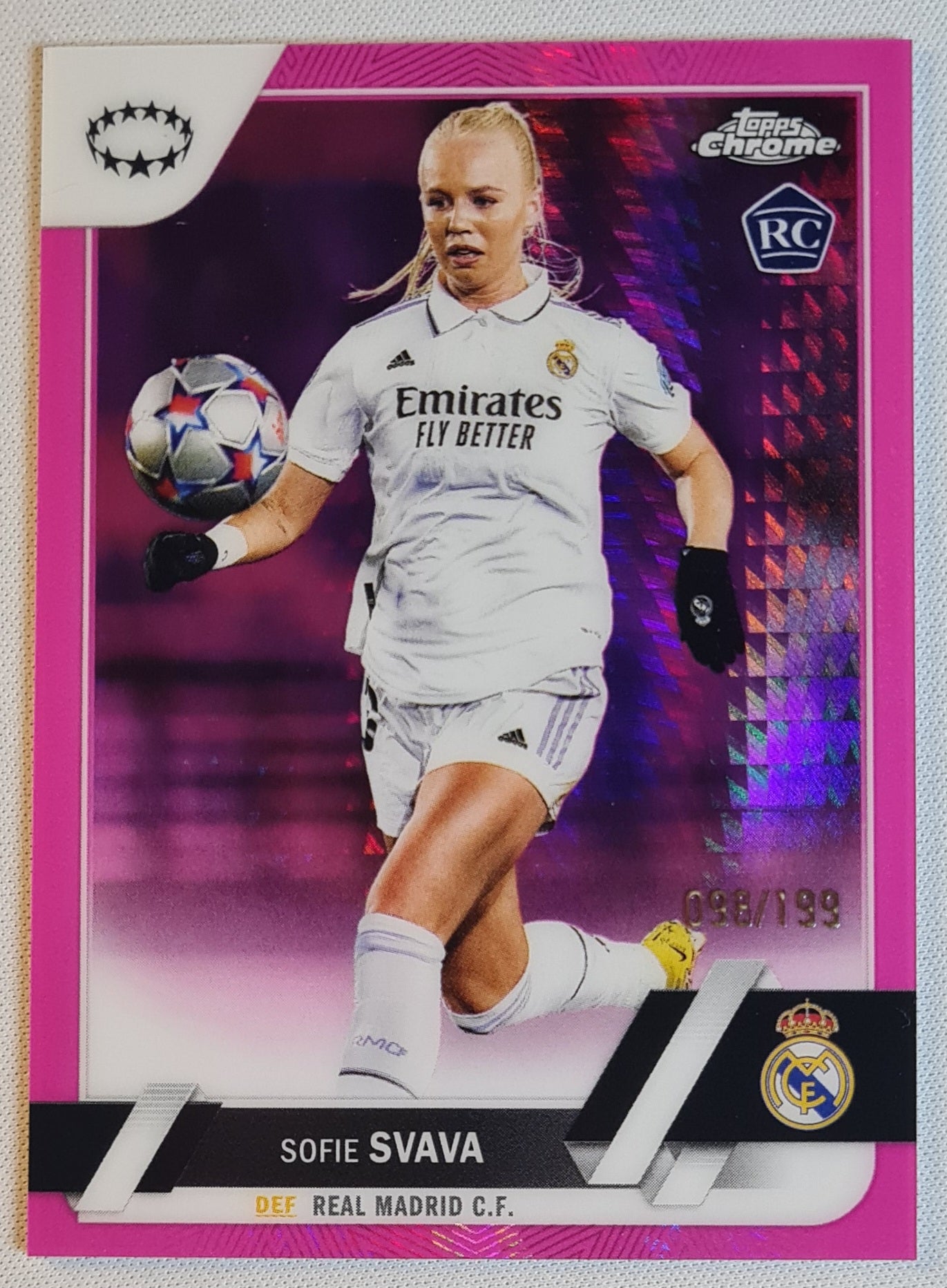 Sofie Svava - 2023 Topps Chrome Women Football (CL) Pink Prism (RC) /199
