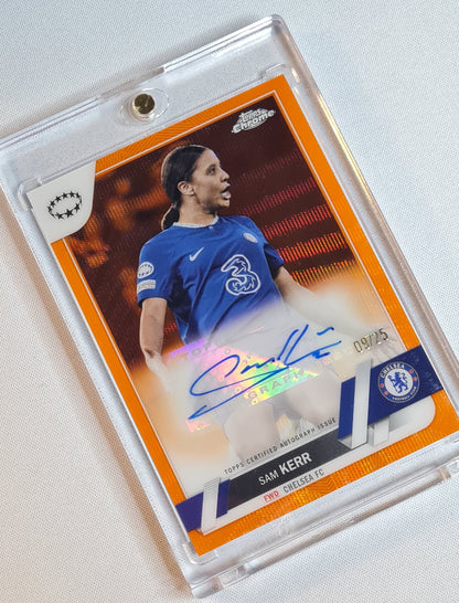 Sam Kerr - 2022/23 Topps Chrome Women Football (CL) /25 Autograph Orange Refractor - Chelsea