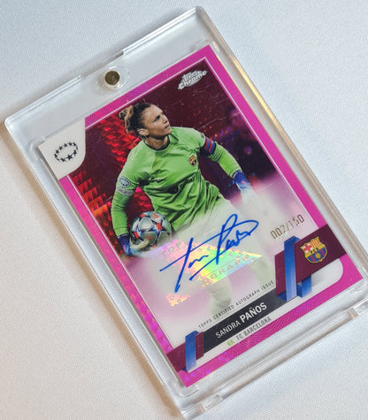 Sandra Panos - 2023 Panini Topps Chrome Women Football (CL) /Auto / Pink Prism /150