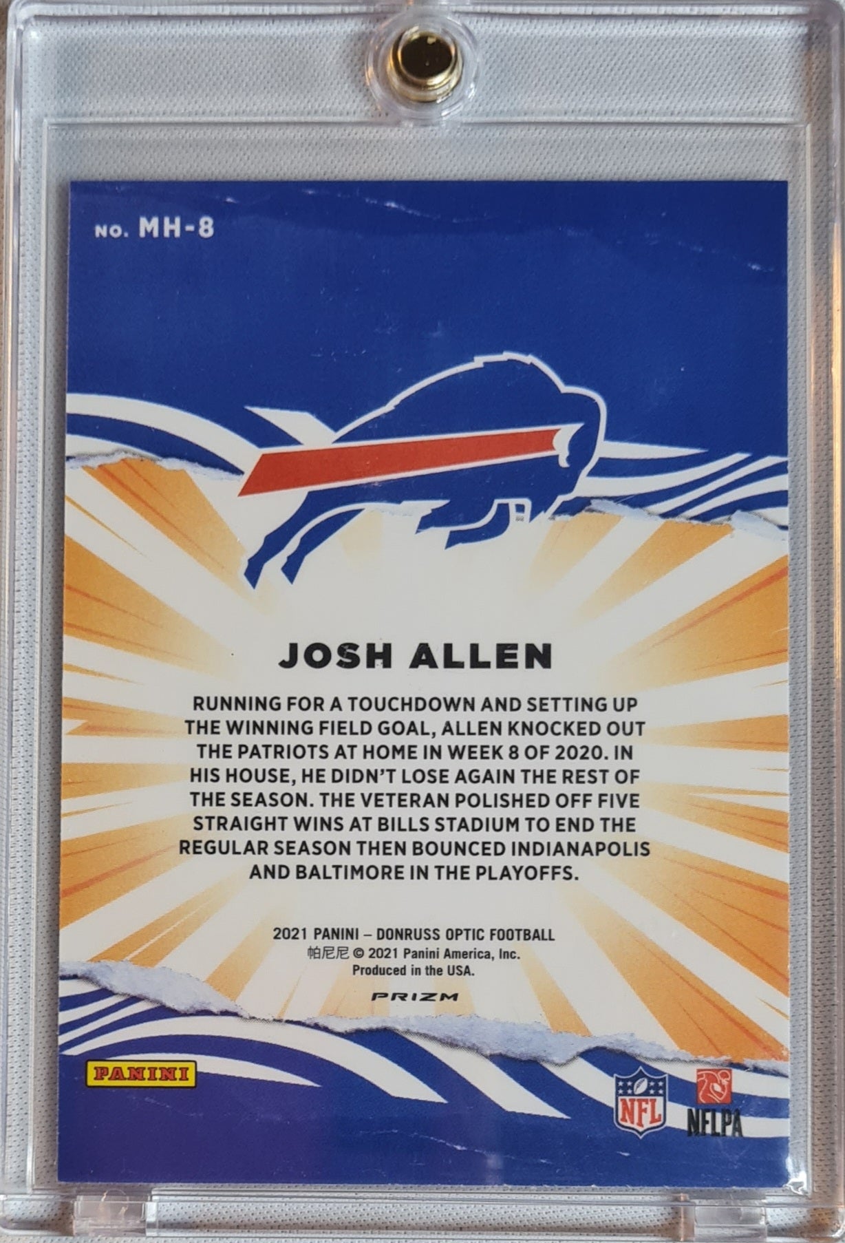 Josh Allen - 2021 Panini Donruss Optic Football NFL - MY HOUSE! / HOLO- Bills