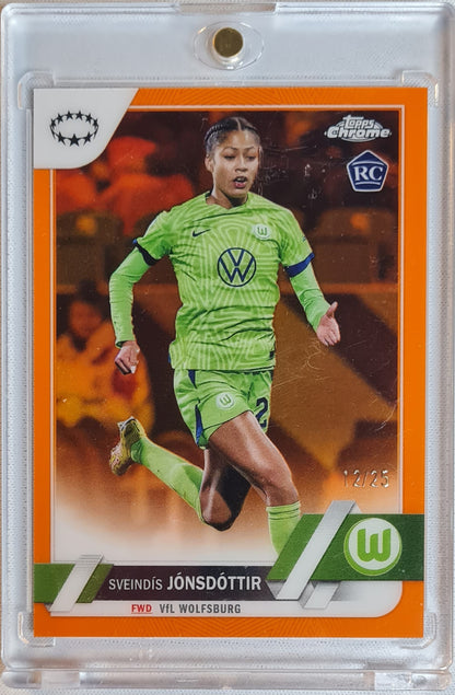 Sveindis Jonsdottir - 2023 Topps Chrome Women Football (CL) Orange Refractor (RC) /25