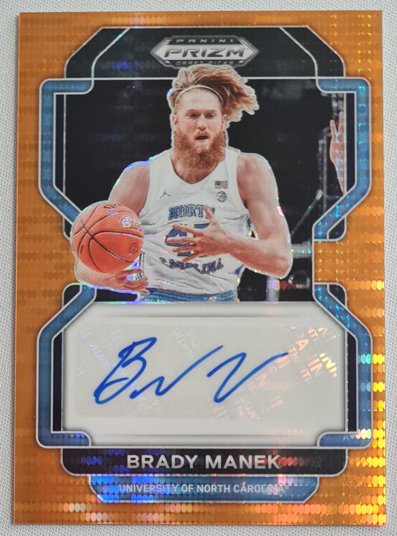 Brady Manek - 2022 Panini Prizm Draft Picks Signatures /Auto - Orange /49 SP