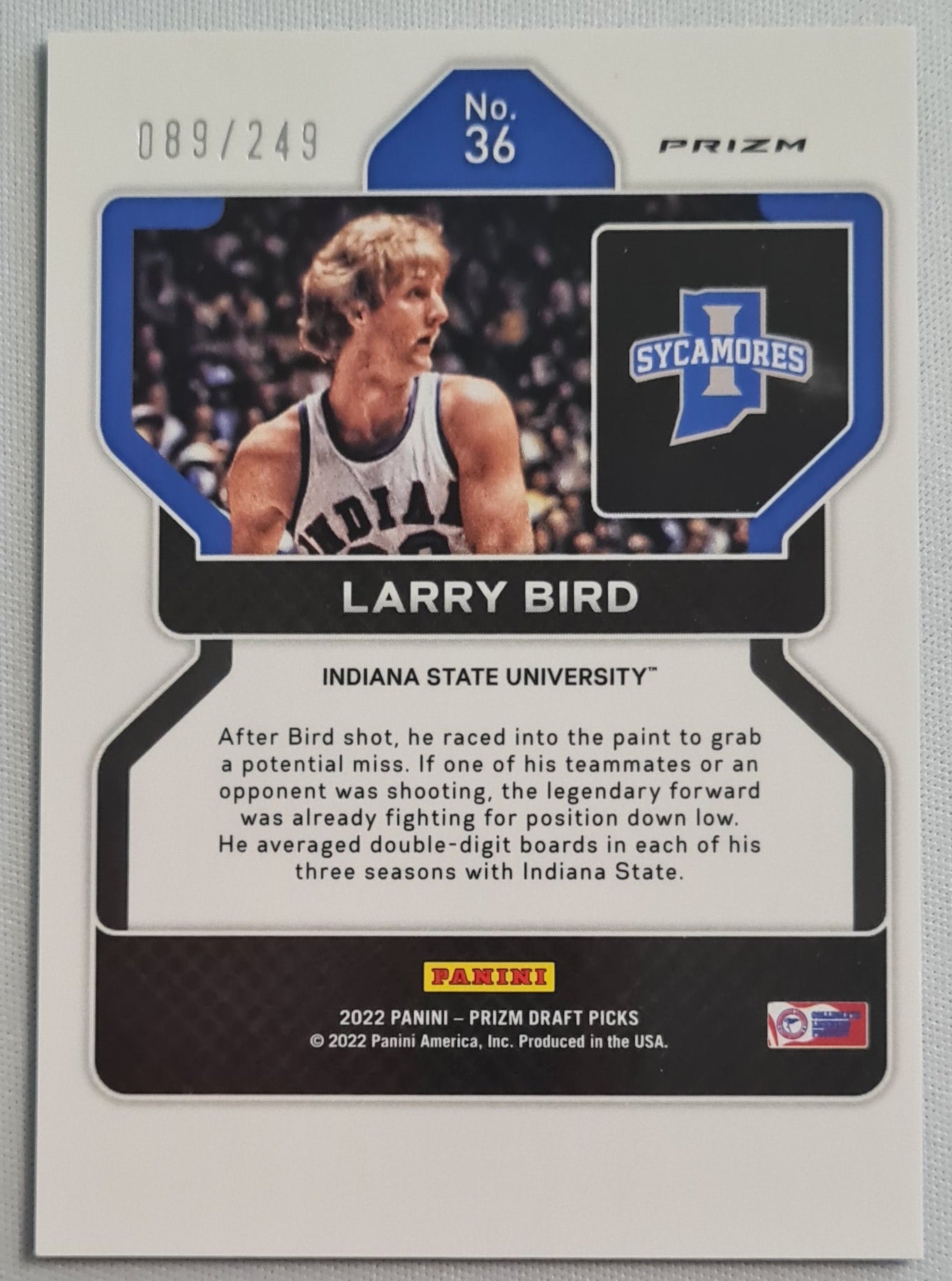 Larry Bird - 2022 Panini Prizm Draft Picks Blue Wave /249