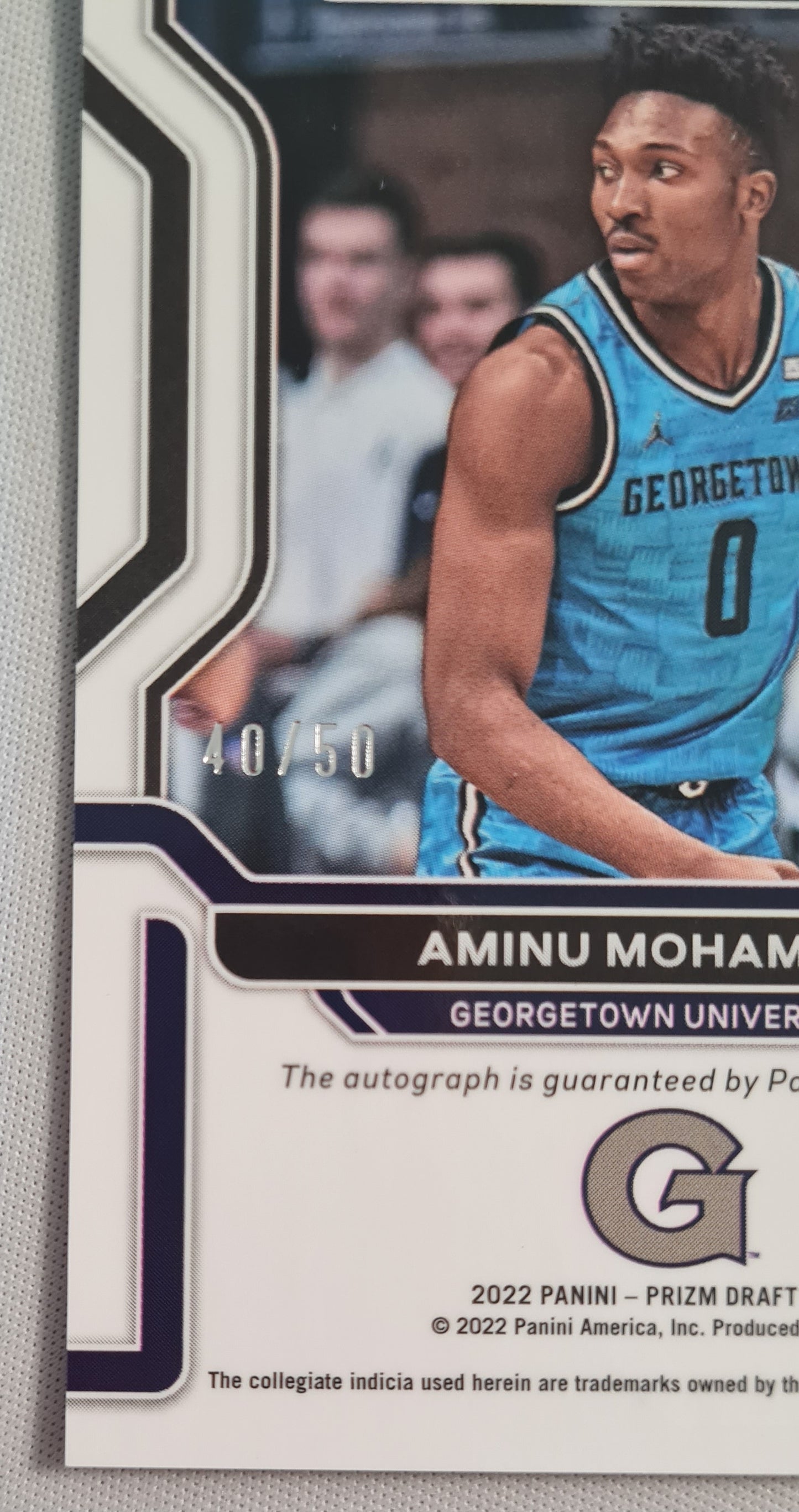 Aminu Mohammed - 2022 Panini - Penmanship /Auto - Prizm Draft Picks Purple Disco /50