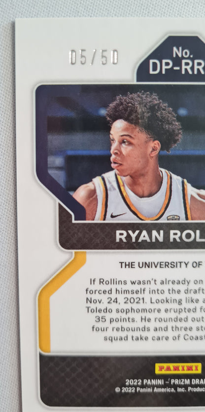 Ryan Rollins - 2022 Panini Prizm Draft Picks /Auto - Purple Disco /50