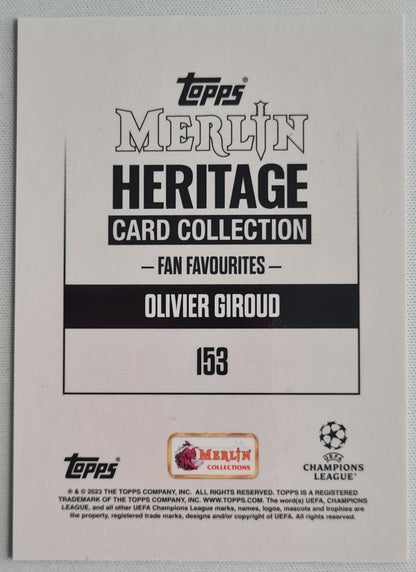 Olivier Giroud - 2023 Topps Merlin Heritage Collections CL AC Milan #153