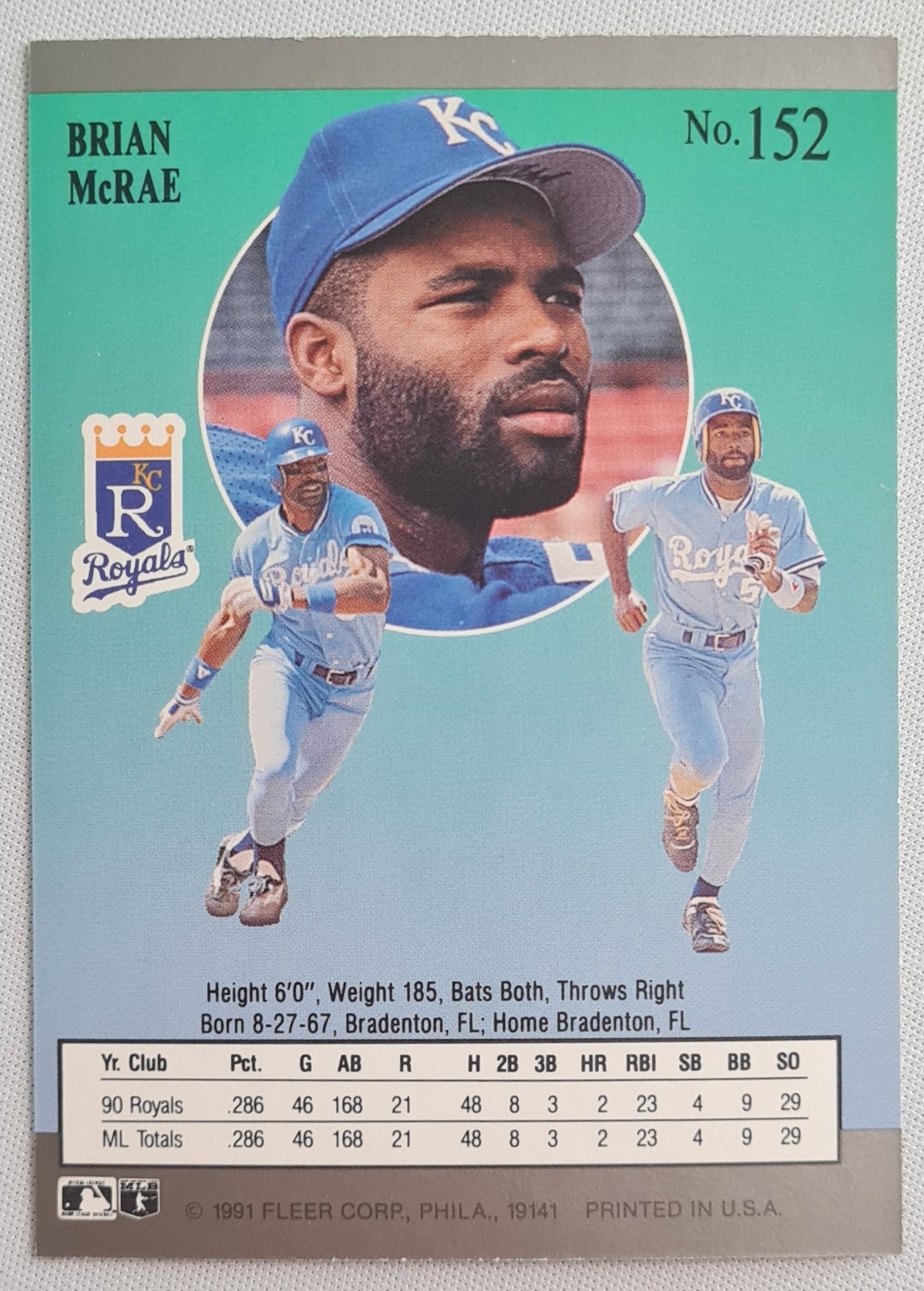 Brian McRae - 1991 Fleer Kansas City Royals #152