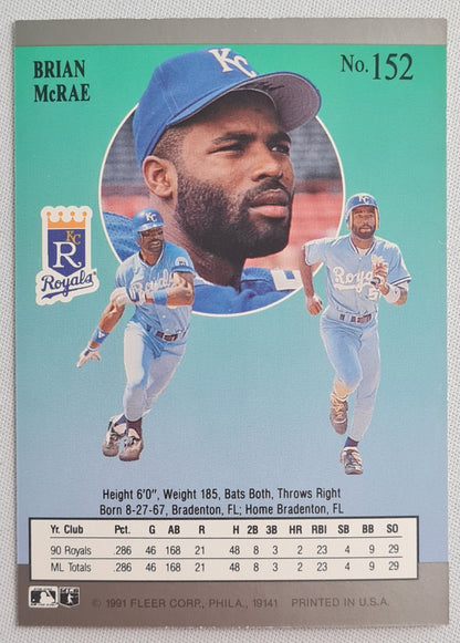 Brian McRae - 1991 Fleer Kansas City Royals #152