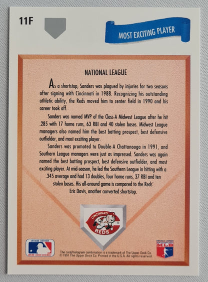 Reggie Sanders - 1991 Upper Deck "Most Exciting Player" Reds - Diamond Skills
