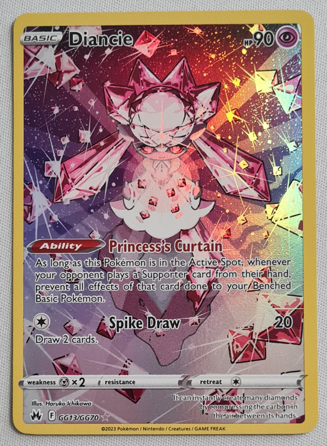 Diancie - 2023 Pokemon GG13/GG70 Crown Zenith Galarian Gallery Holo Pokemon TCG Card NM