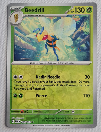 Beedrill- 2023 Reverse Holo Pokemon TCG Card 015/165 Scarlet & Violet 151