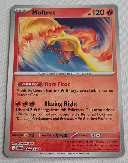 Moltres - 2023 Reverse Holo Uncommon 146/165 Scarlet & Violet 151 Pokemon
