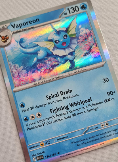 Vaporeon - 2023 Pokemon Card Basic 134/165 TCG Scarlet & Violet 151 - Holo Rare
