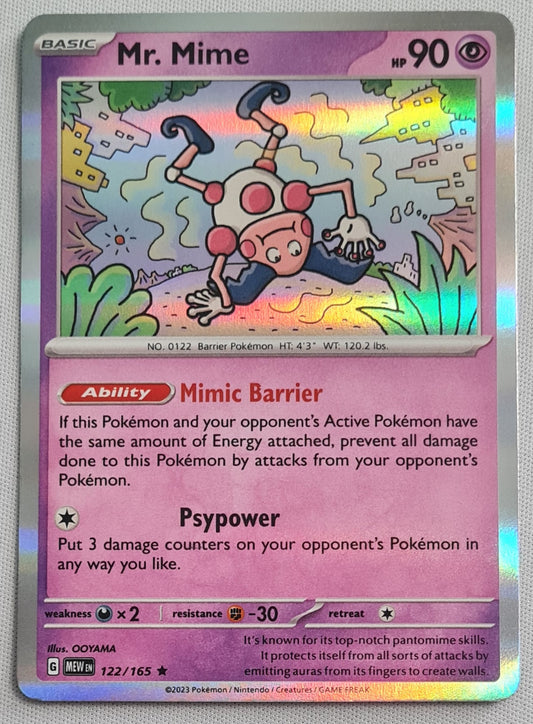 Mr. Mime - 2023 Pokemon Card Basic 122/165 TCG Scarlet & Violet 151 - Holo Rare