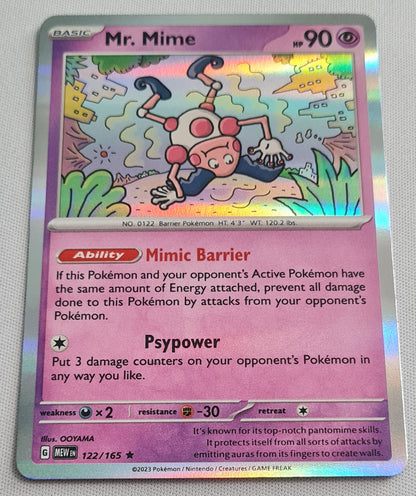 Mr. Mime - 2023 Pokemon Card Basic 122/165 TCG Scarlet & Violet 151 - Holo Rare