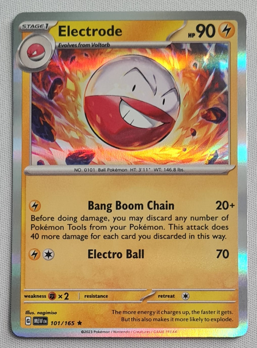 Electrode - 2023 Pokemon Card Basic 101/165 TCG Scarlet & Violet 151 - Holo Rare