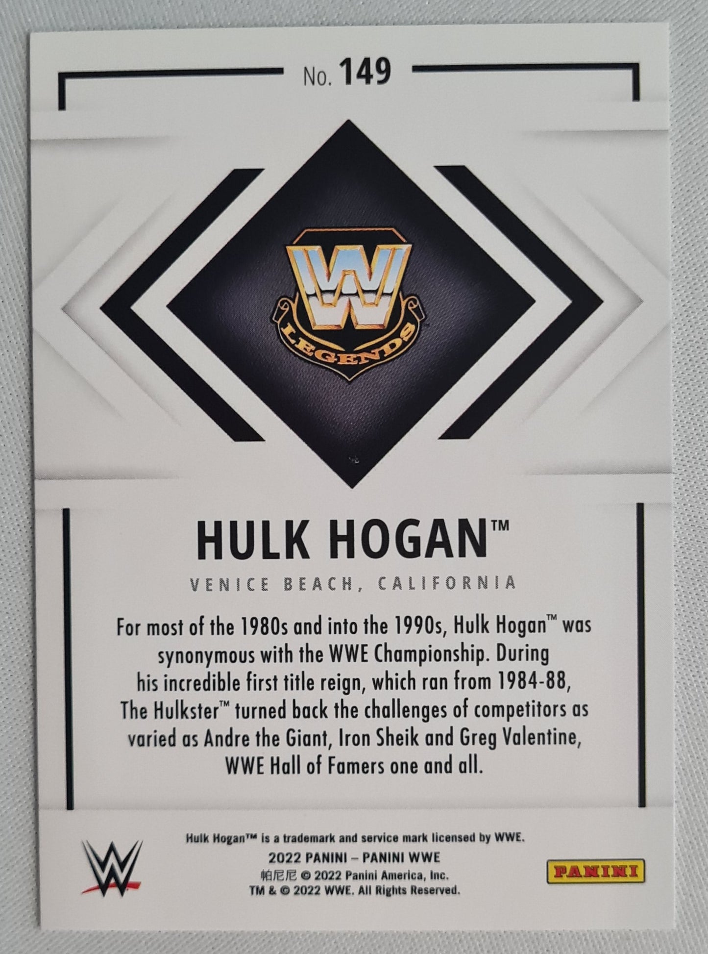 Hulk Hogan - 2022 Panini WWE - Debut Edition International Championship Card #149 - Champions