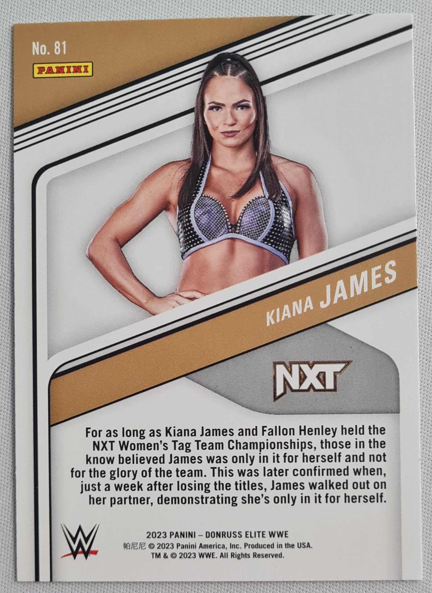 Kiana James - 2023 Panini Donruss Elite WWE Holo NXT Rookie (RC)