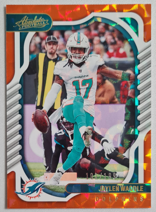 Jaylen Waddle - 2022 Panini Absolute Football NFL Miami Dolphins #51 Orange Foil /199