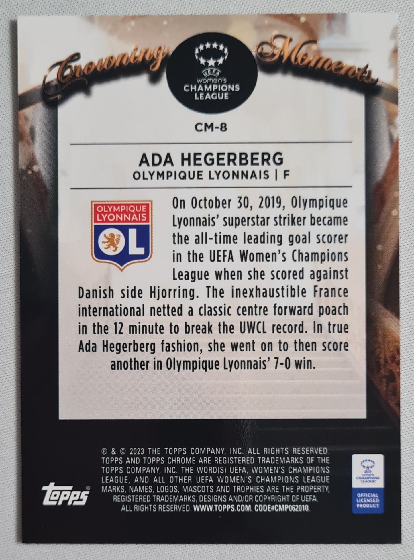 Ada Hegerberg - 2023 Topps Chrome Women Football (RC) Crowning Moments - Olympique
