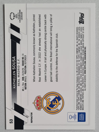 Kathellen Sousa - 2023 Topps Chrome Women Football (RC) - Holo Refractor - Real Madrid C.F.