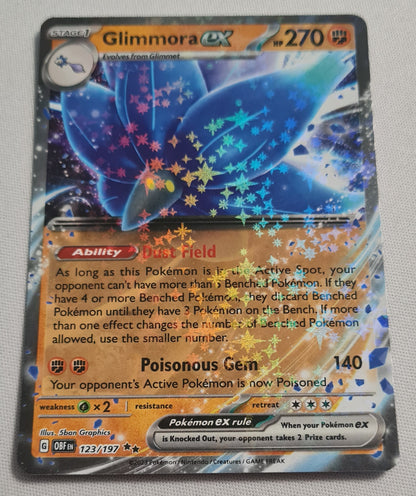 Glimmora EX - 2023 Pokemon 123/197 HP270 TCG Obsidian Flames Holo Double Rare