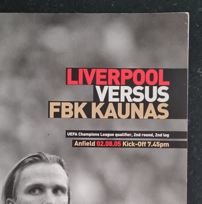 Anfield Official Matchday Programme - 2005 Liverpool vs FBK Kaunas - UEFA Champions League (2nd round/2nd leg)