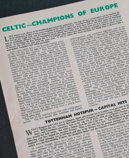 Queen's Park F.C. Centenary Vintage Souvenir Programme - 1967 featuring Celtic vs Tottenham Hotspur