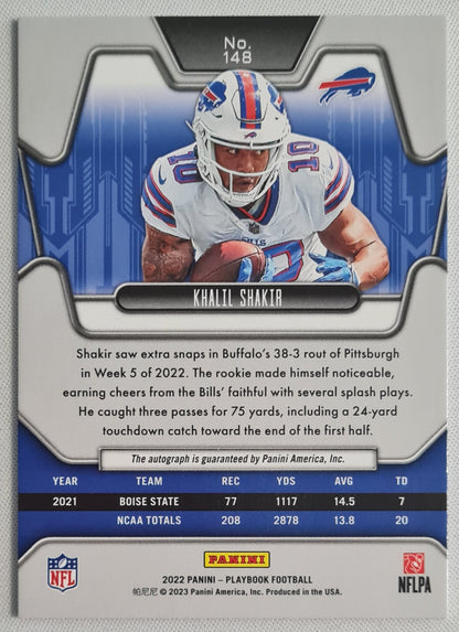 Khalil Shakir - 2022 Panini - Playbook Football NFL Buffalo Bills Auto/99