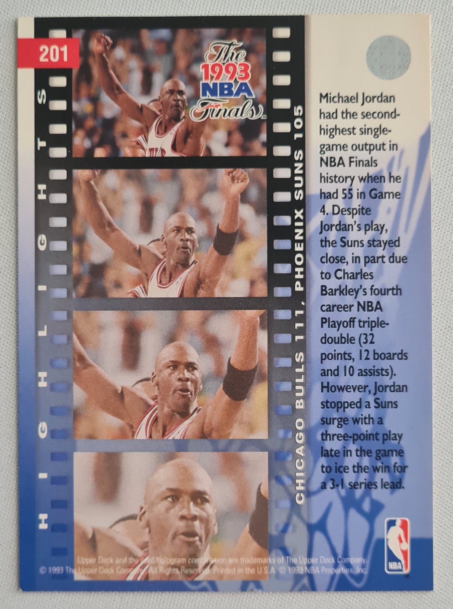 Michael Jordan - 1993 UpperDeck - The NBA Finals - Game 4 Card